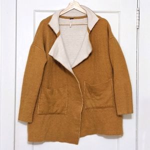 Free People Oversized Camel Sweater Coat